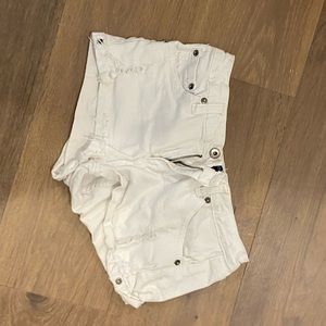 white low rise jean shorts. size 3